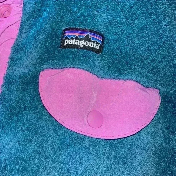 Patagonia Blue Fleece Pullover XXL for Youth / Purple Trim - Picture 2 of 14
